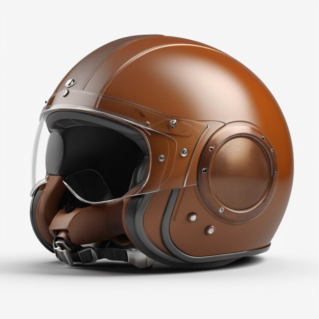 Brown helmet psd on a white background