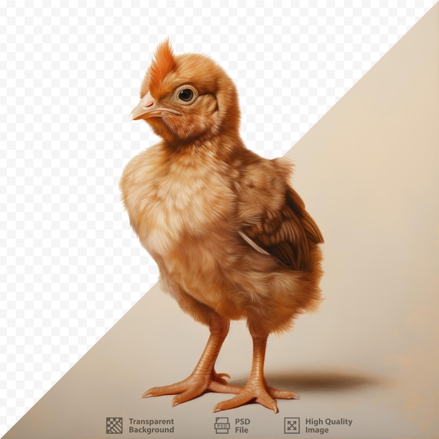 Brown hen alone on transparent background