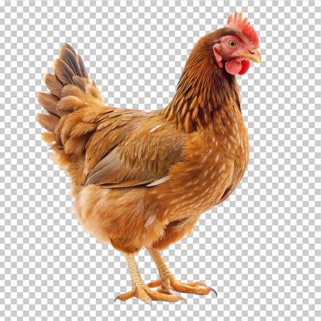 PSD brown hen isolated on transparent background