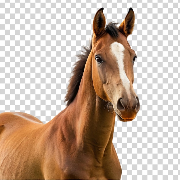 PSD brown horse isolated on transparent background