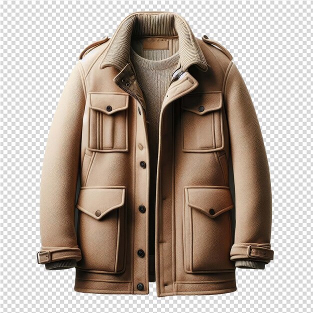 PSD a brown jacket with a zipper on the front and the bottom right