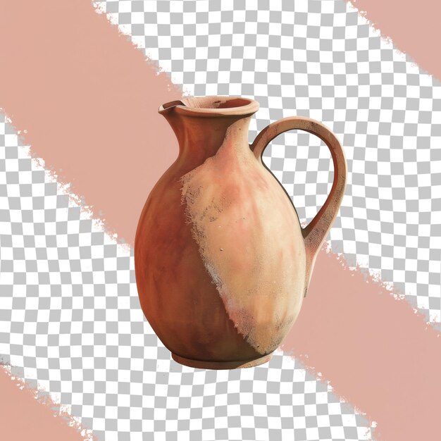 PSD a brown jug with a white stripe on the bottom