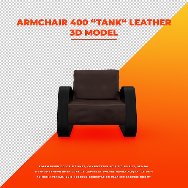 Brown leather armchair