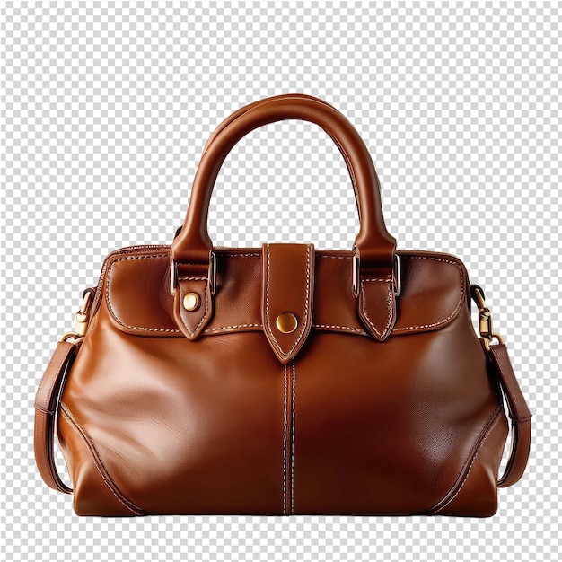 PSD a brown leather bag with a brown leather strap