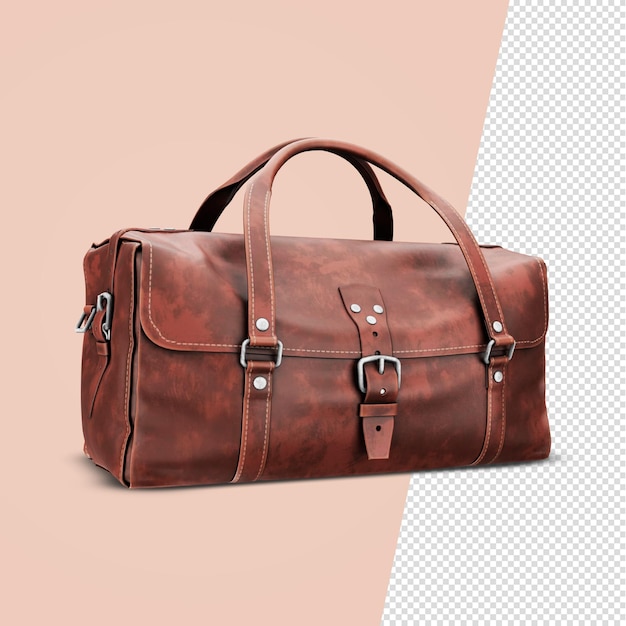 PSD brown leather baggage