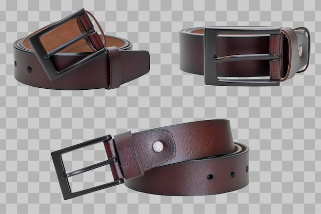 PSD brown leather belt