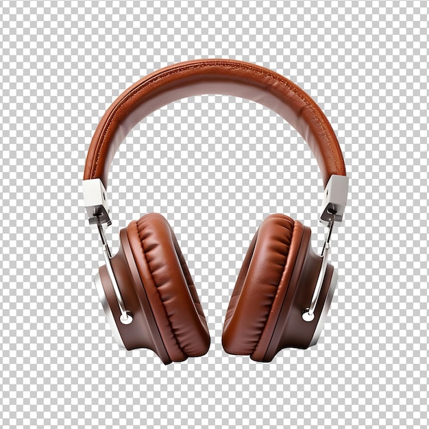 Коричневые кожаные bluetooth-наушники png изолированы на прозрачном фоне   Премиум PSD Файл