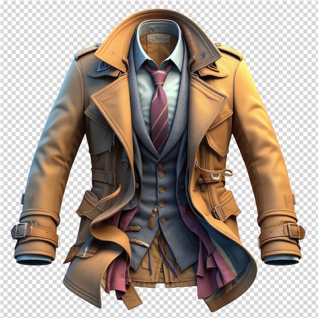 Una giacca di pelle marrone con una cravatta su di essa e una giaccha