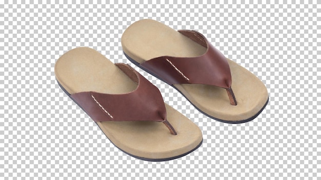 Brown leather sandal isolated