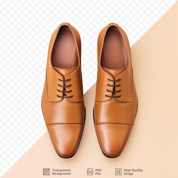 a brown leather shoe is standing on a white background with a brown sole.