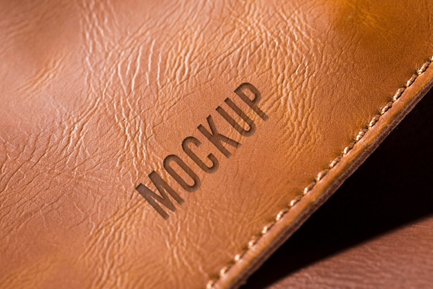 PSD brown leather surface mock-up