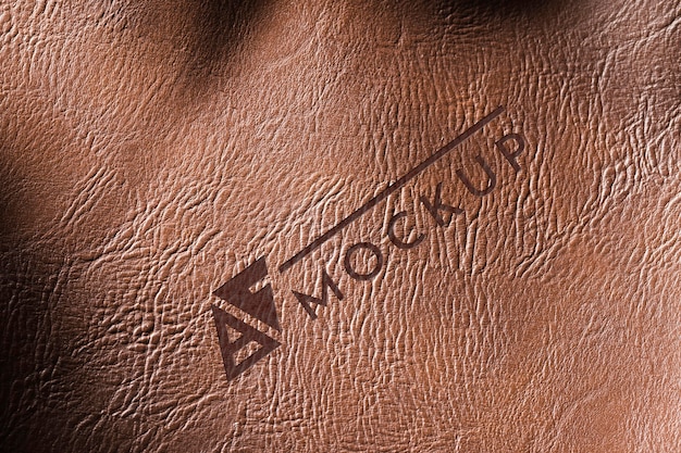 PSD brown leather surface mock-up