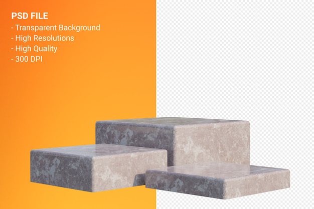 Brown marble podium minimaal geïsoleerd voor cosmetische productpresentatie