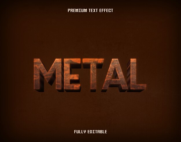 Brown metal 3d grunge text effect