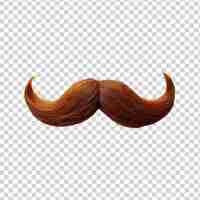 PSD brown moustache isolated on transparent background