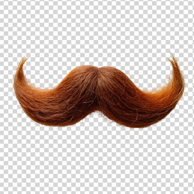 PSD brown moustache isolated on transparent background