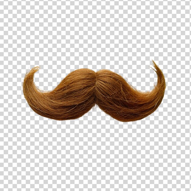 Brown moustache isolated on transparent background