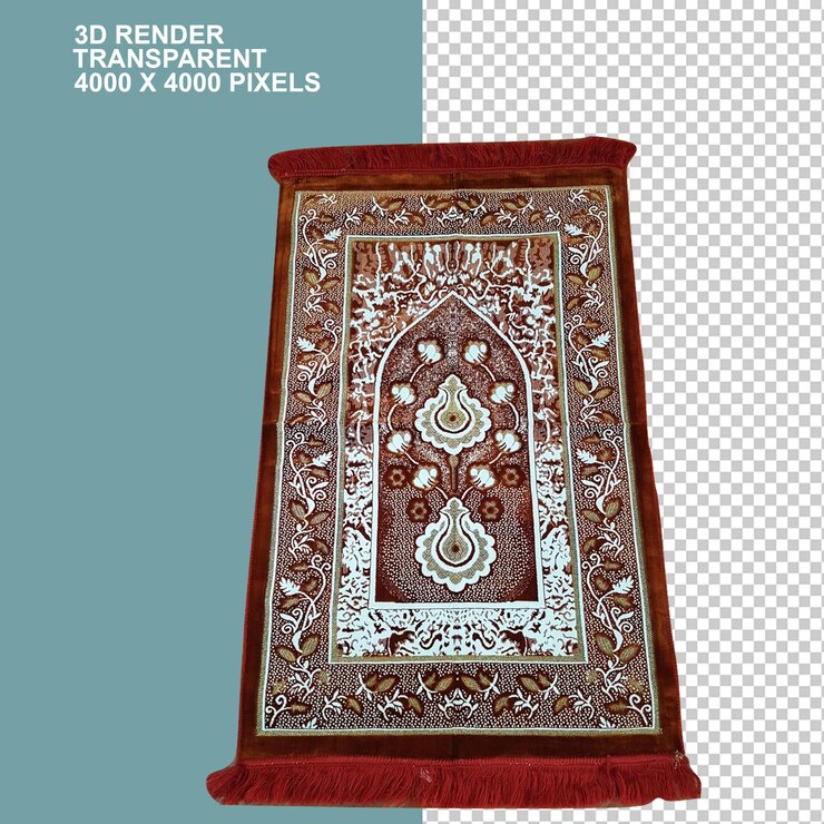 PSD brown muslims prayer mate rug flooring rectangle brown antique