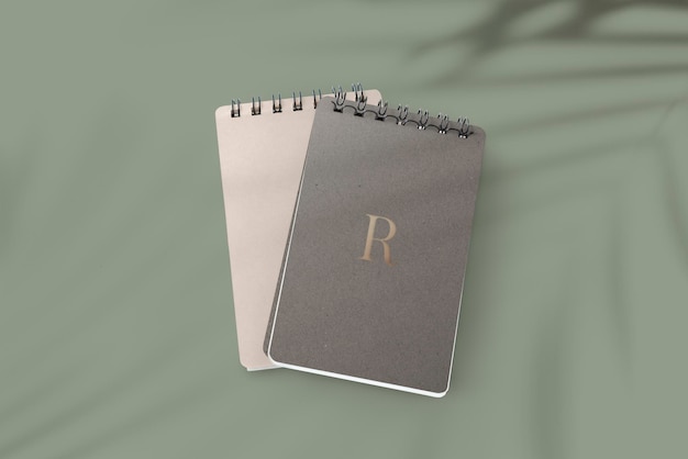 Brown notebook cover mockup illustration