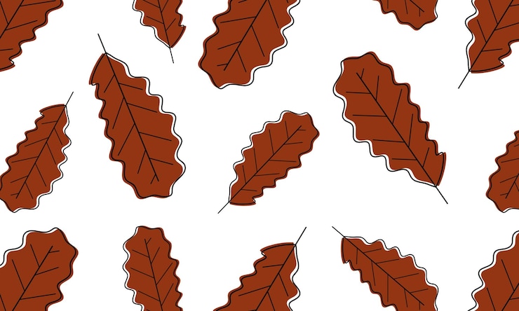 PSD brown oak leaves raster repeat pattern