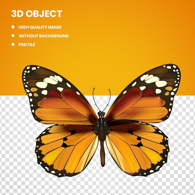 PSD brown and orange butterfly