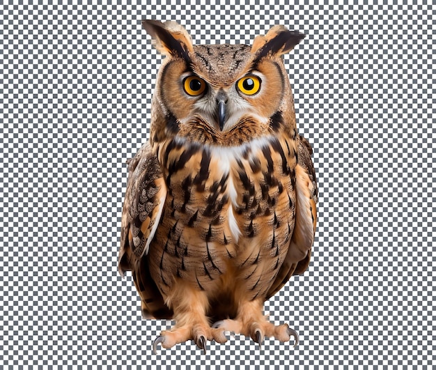 PSD brown owl isolated on transparent background