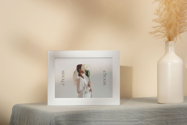 brown palette white frame mockup