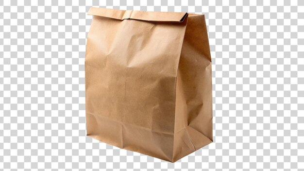 PSD brown paper bag isolated on transparent background