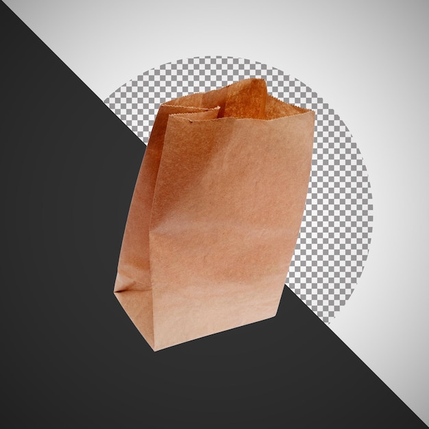 brown paper bag isolated on transparent background