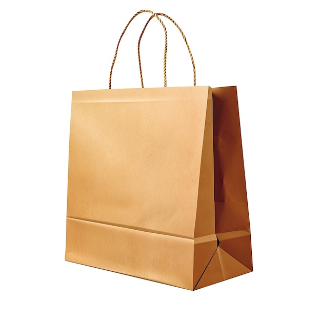 PSD brown paper bag isolated