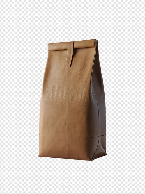 PSD brown paper bag with a brown strap