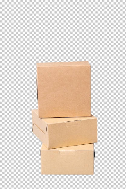 Brown paper box for food package carton on a gray background