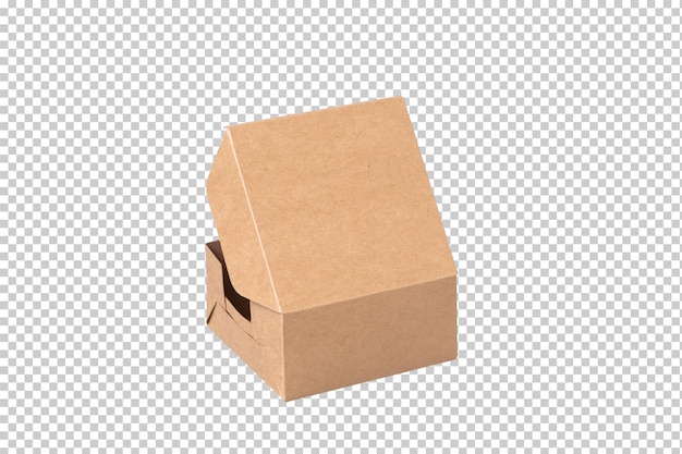 Brown paper box for food package carton on a gray background