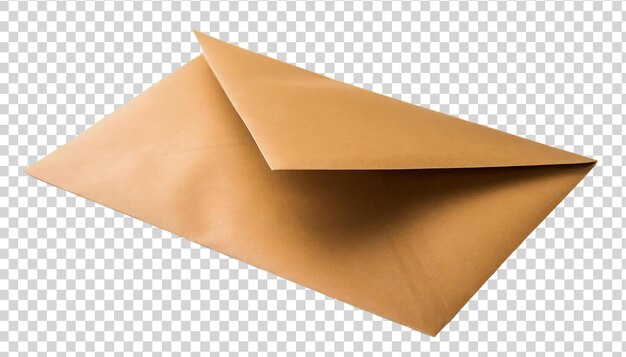 PSD brown paper envelope isolated on transparent background