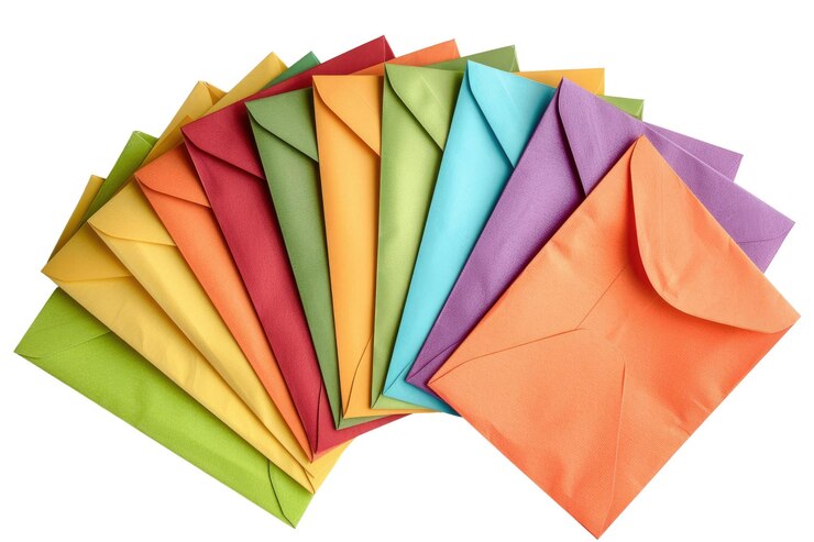 PSD brown paper envelope isolated on white background studio stationery aig57