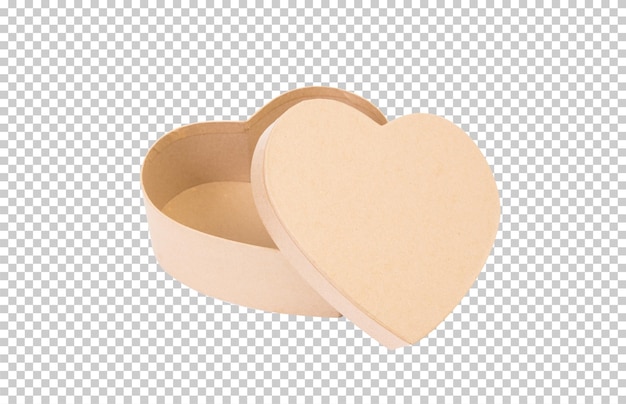 PSD Коробка в форме сердца из коричневой бумаги