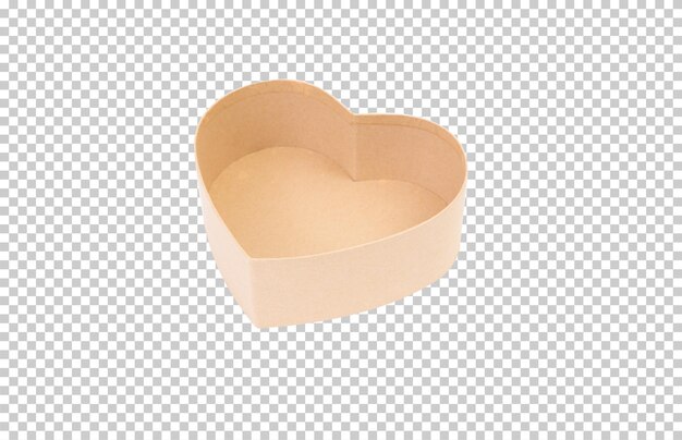 Brown paper heart shape box