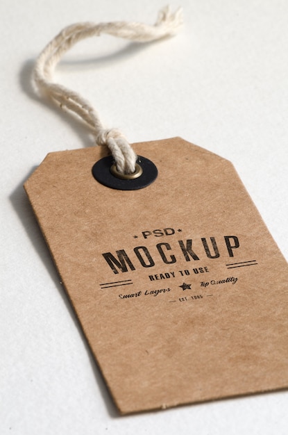 Brown paper price tag mockup