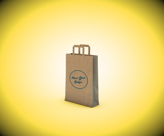 Brown Paper Shopping Bag Mockup