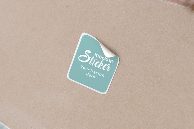 Brown paper sticker mockup design