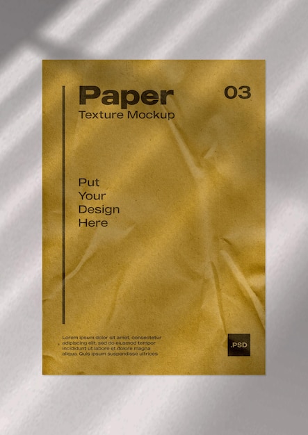 Текстура морщин коричневой бумаги для макета 01