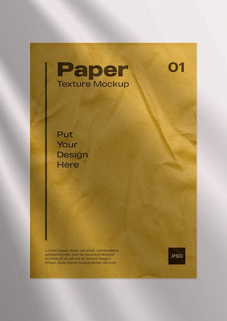 PSD brown paper wrinkle texture for mockup 02