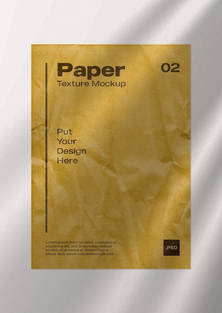 PSD brown paper wrinkle texture for mockup 05