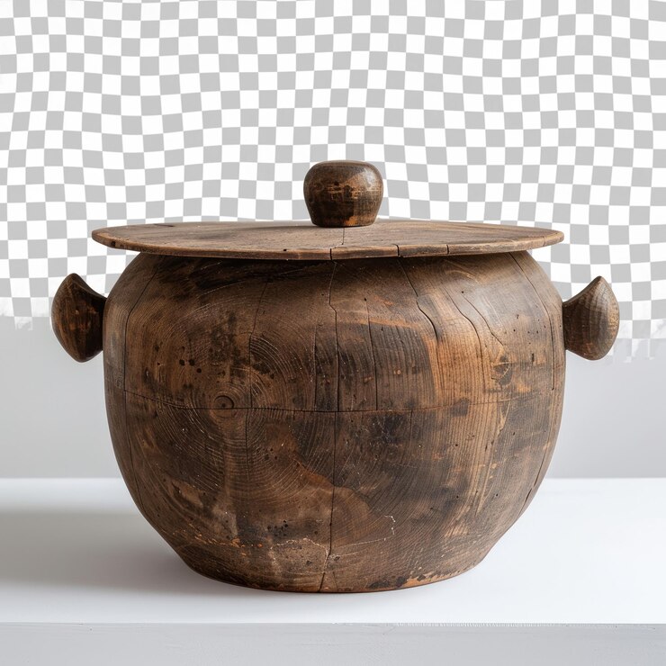 PSD a brown pot with the word  handwritten on it