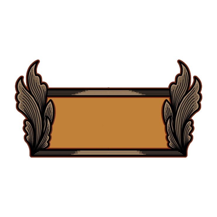 PSD brown rectangle frame