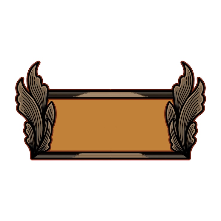 PSD brown rectangle frame