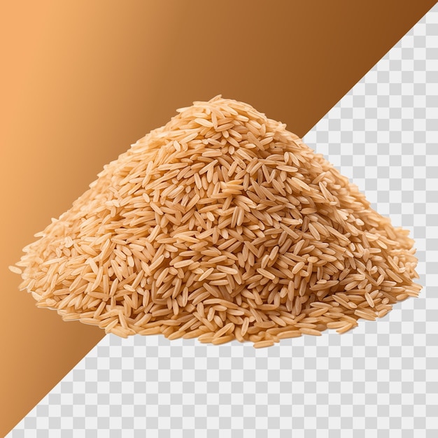 PSD brown rice isolated on transparent background