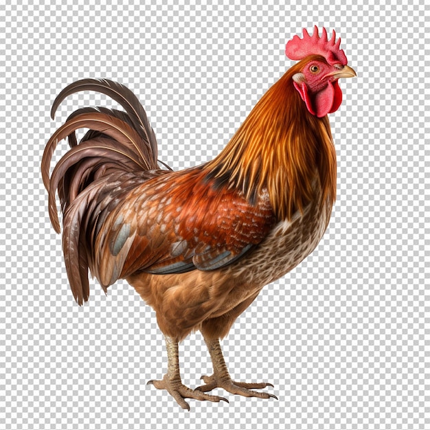 PSD a brown rooster isolated on transparent background