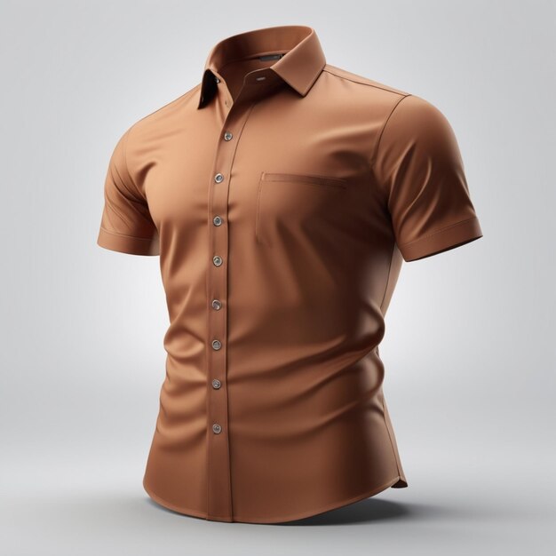 Brown shirt psd on a white background