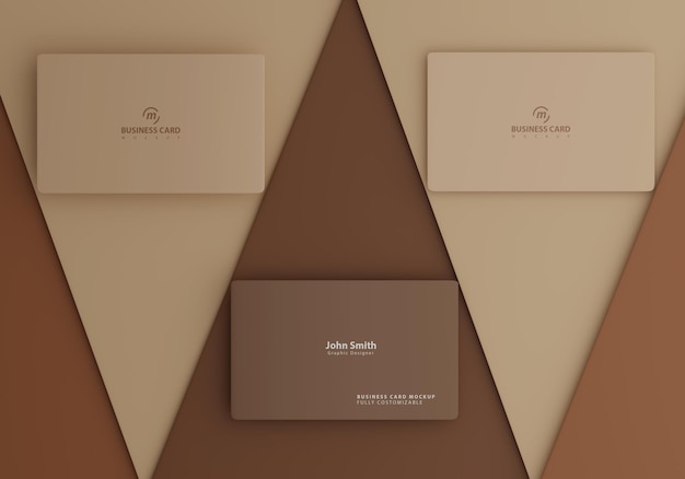 Brown simple business card mockup